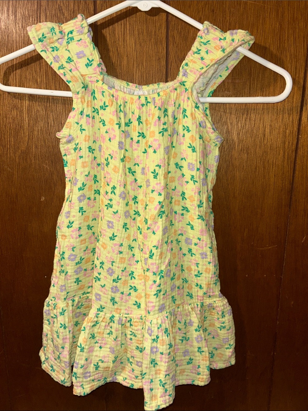5/$20 | Yellow Floral Ruffle Strap Sundress
